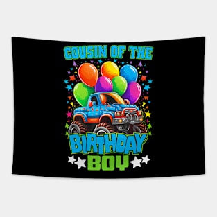 Cousin Of The Birthday Boy Monster Truck Birthday Tapestry
