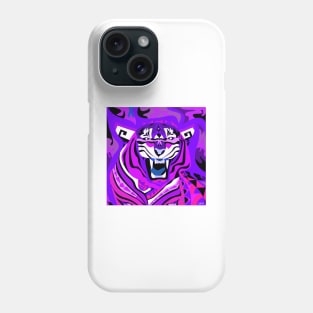 the magnificent purple tiger in flames of new year in lunar art in china Phone Case