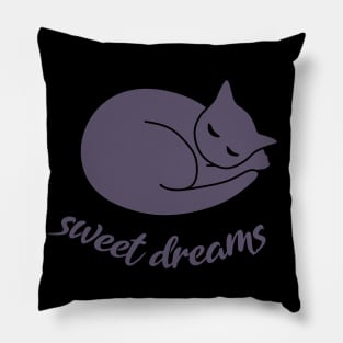 Sweet Dreams - Sleeping Black Cat Pillow