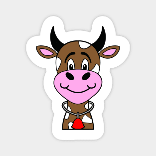 COW Lover Cute Brown Cow Magnet