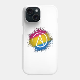 Paint Splatter Pansexual Pride Atheist Symbol Phone Case