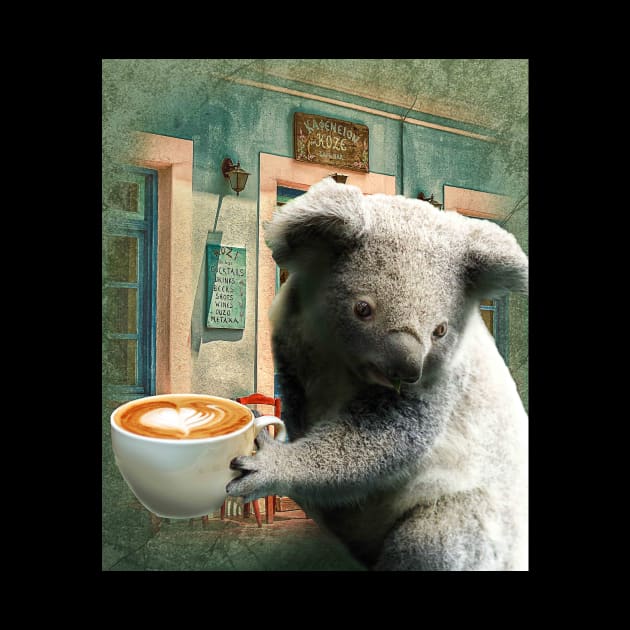 Self-Care Koala Drinking Coffee by Random Galaxy