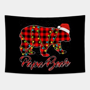 Papa Bear Pajama Red Buffalo Xmas Funny Family Christmas Tapestry