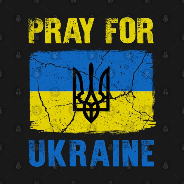 Pray For Ukraine Ukrainian Flag Ukraine Trident Symbol by snnt