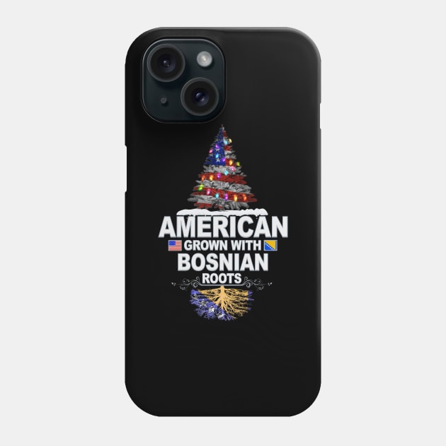 Christmas Tree  American Grown With Bosnian Roots - Gift for Bosnian Herzegovinian From Bosnia And Herzegovina Phone Case by Country Flags