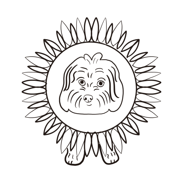 Maltipoo Sunflower by PatternbyNOK