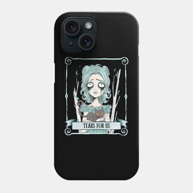 Sad Goth Girl Holding a Cat Phone Case by SunGraphicsLab