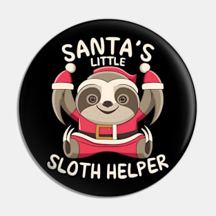 Sloth Christmas Santa's Little Sloth Helper Pin