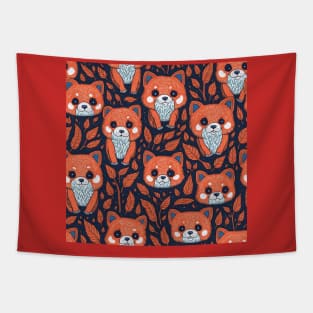 Red panda pattern Tapestry