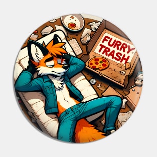 Anthro Furry Trash Fox Art Pin