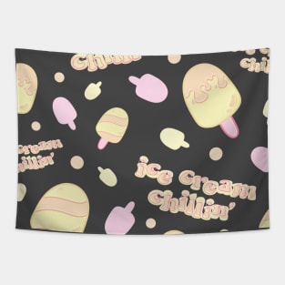 Aesthetic Pink Lemonade Ice Cream Chilli' Logo Design Tapestry