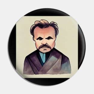 Friedrich Nietzsche portrait | Cartoon style Pin