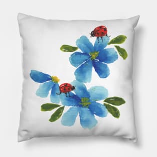 Forget Me Not Ladybug Pillow