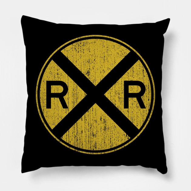 Railroad - Sign Pillow by Pablo_jkson