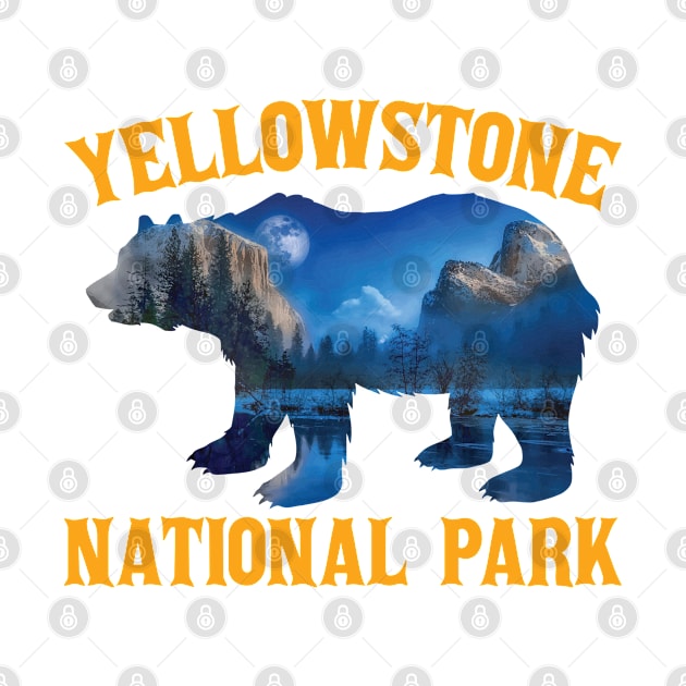 Vintage Yellowstone National Park Bear Wyoming Montana Idaho by kalponik