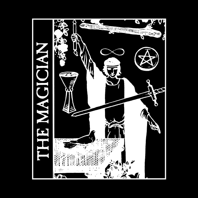 The Magician Tarot Card Black and White by AbundanceSeed