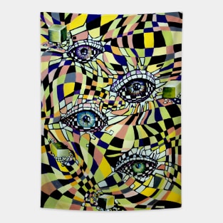 Conspiracy All seeing Eye Watercolor Artwork Tapestry