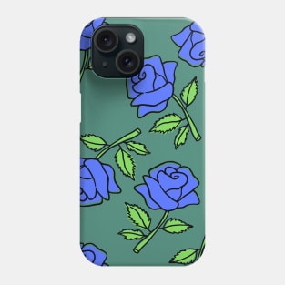 Blue Roses Pattern in Alexandrite Color Phone Case