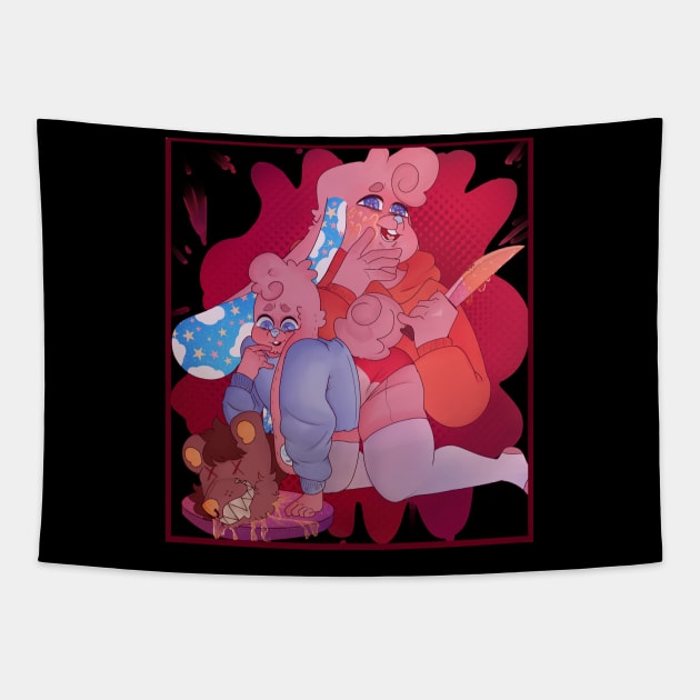 BonBon gore design Tapestry by SlashMeDaddy