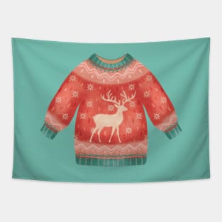 Christmas Reindeer sweater Tapestry