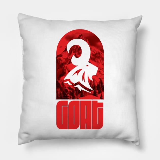 The GOAT: The Greatest of All Time Pillow by Curiositees Co.