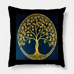 The Tree of Golden Life Pillow