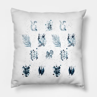 Plants, Leaves, Flowers and Petals Pillow