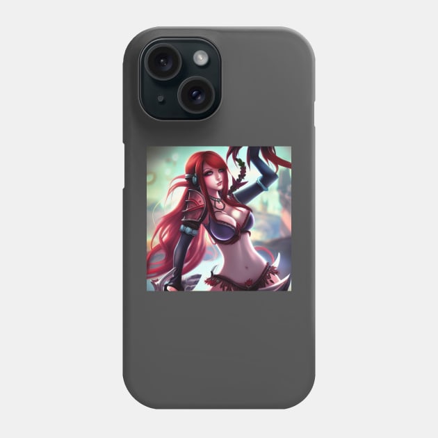 Red hair Katarina artwork Phone Case by Maffw