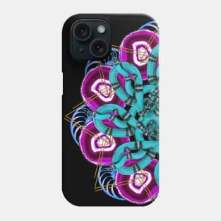 turquoise snakes mandala Phone Case