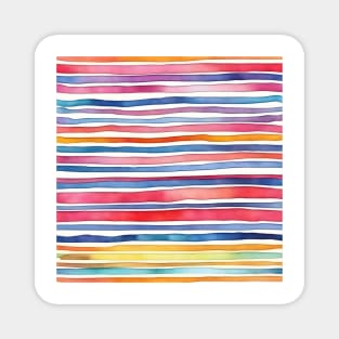 Watercolor stripes, colorful pattern Magnet