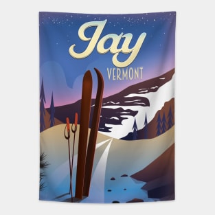 Jay Vermont USA ski poster Tapestry