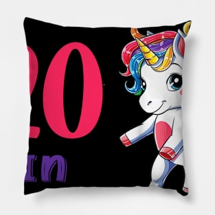 I Turned 20 in quarantine Cute Unicorn Pillow