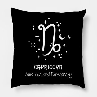 Capricorn Personality White Text Pillow