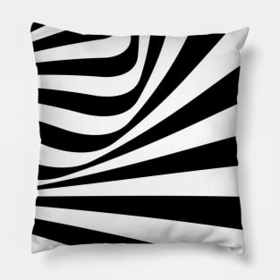 Abstract Art Strips black white Pillow