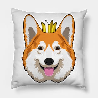 Welsh Corgi with Crown Pillow