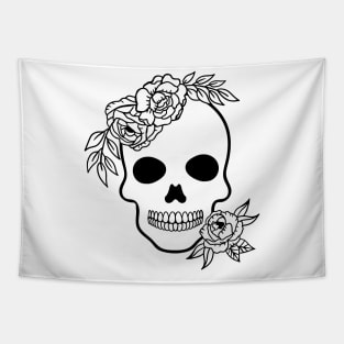 Floral skull Tapestry