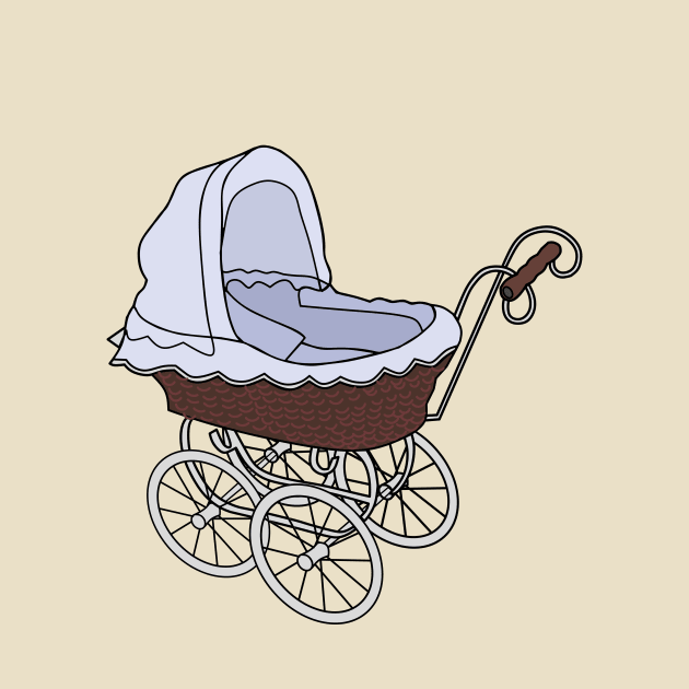 Stroller cartoon illustration by Miss Cartoon