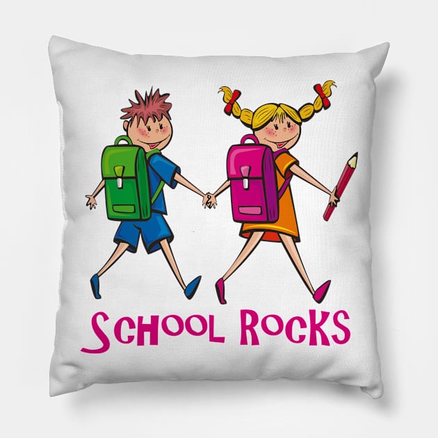 School Rocks Pillow by Netdweller