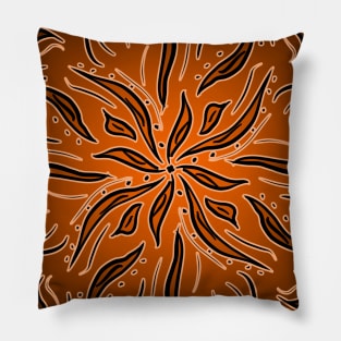 Brown Orange Flower Pillow