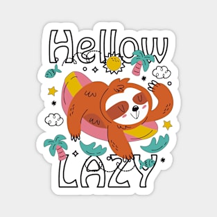 Hello Lazy Sloth Magnet