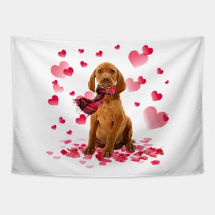 Vizsla Hearts Love Happy Valentine's Day Tapestry