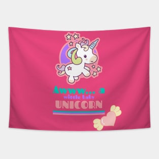 Awww... a wittle baby Unicorn Tapestry