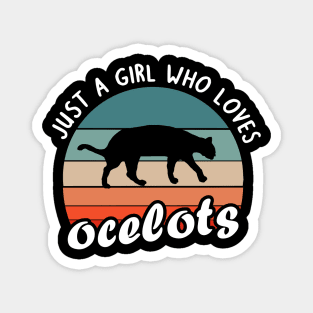 Girl cute ocelot fan saying animal women Magnet