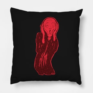 The Scream  minimalized Lollipop Red Pillow