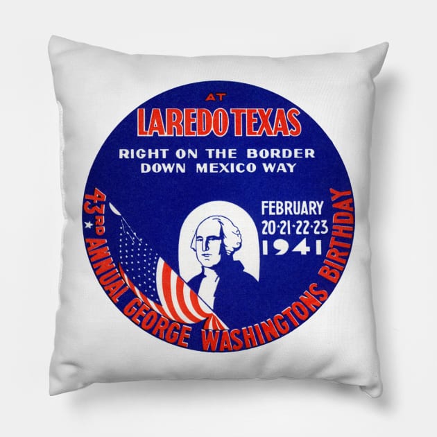 1942 Laredo Texas Pillow by historicimage