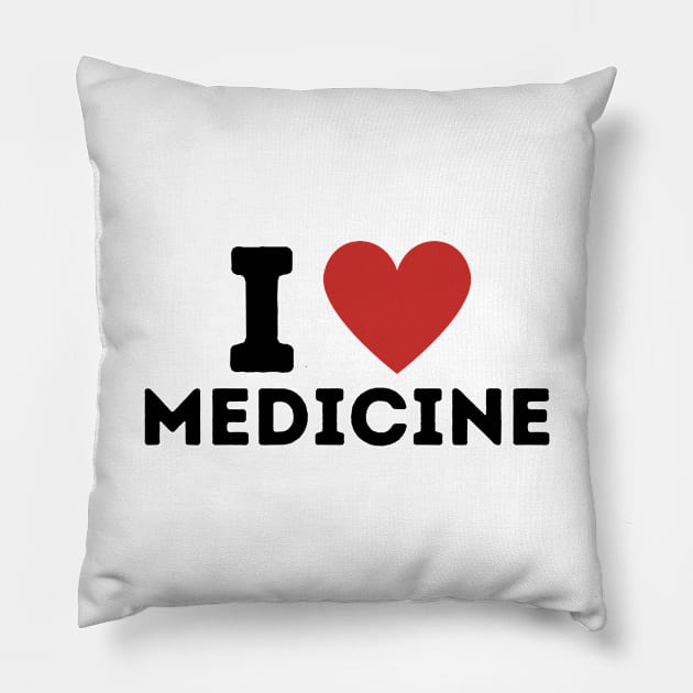 I Love Medicine Simple Heart Design Pillow by Word Minimalism