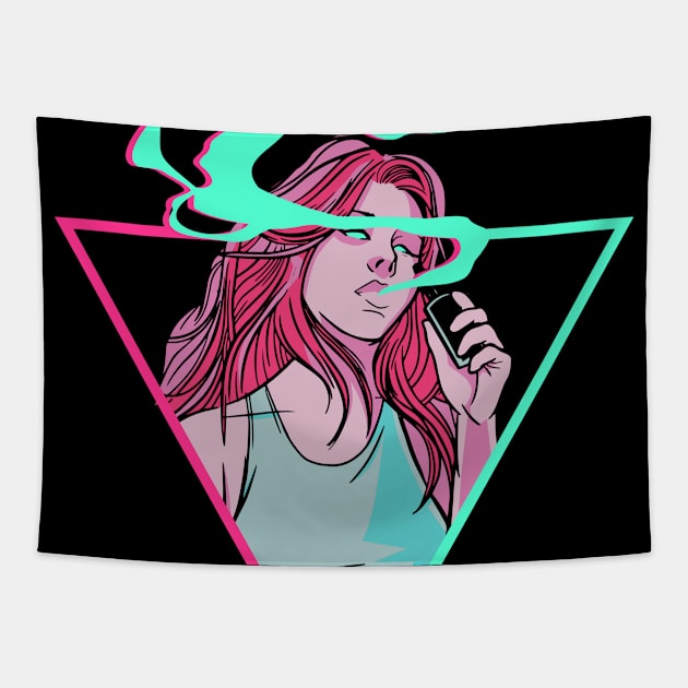 Hate Myself Waifu Anime Girl Vaporwave Aesthetic Tapestry by Alex21