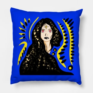 fortune teller in bright stars cosmos ecopop woman wallpaper Pillow