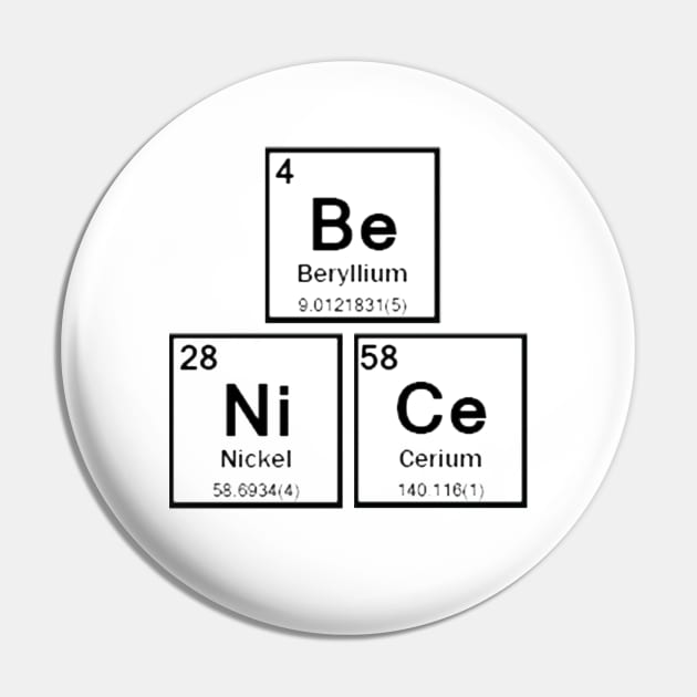 Be Nice - Periodic Table of Elements Pin by PlanetJoe