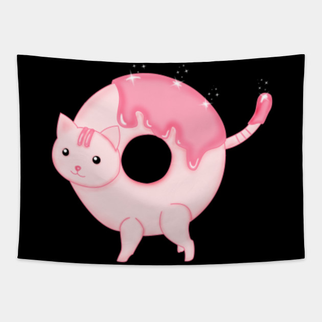 Tasty Donut Cat Cat Donuts Tapestry Teepublic